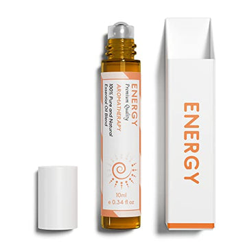 Benatu Energy Essential Oil Roll On Blend (with Clove, Lemon, Grapefruit Oil)- Travel Size Relaxing Roller 