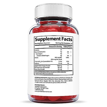 Justified Laboratories Luxe Keto ACV Gummies 1000MG with Pomegranate Juice Beet Root