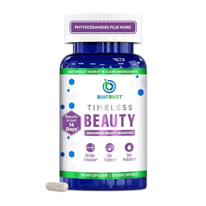 BioTrust Timeless Beauty Ceramide Booster – Hair & Skin Restoring Phytoceramides 