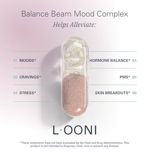 LOONI Balance Beam Mood Complex Supplement | PMS Relief with Ashwagandha, Vitamin B12