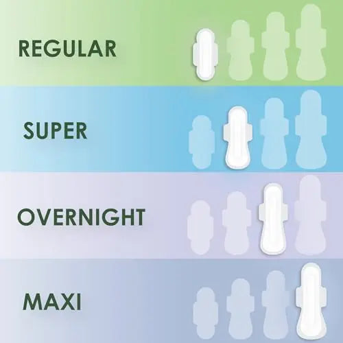 L. Pure Cotton Topsheet Pads for Women, Regular Absorbency, Ultra Thin Pads with Wings L.