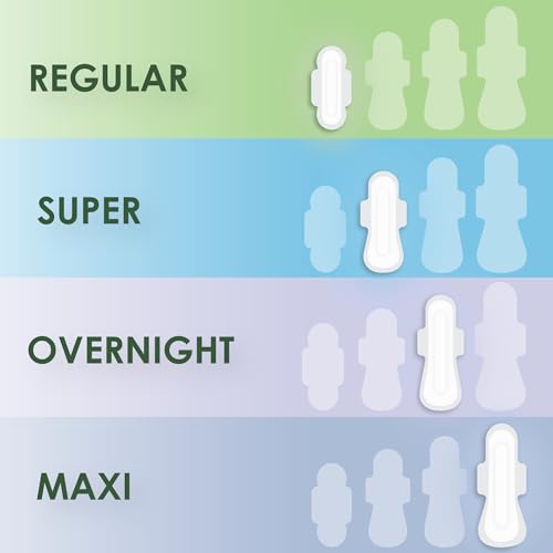 L. Pure Cotton Topsheet Pads for Women, Regular Absorbency, Ultra Thin Pads with Wings