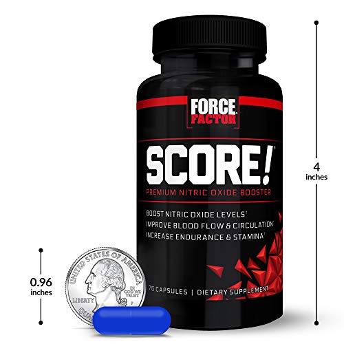 FORCE FACTOR Score!, 2-Pack, Nitric Oxide Supplement for Men, Nitric Oxide Booster with L-Citrulline and Tribulus terrestris to Improve Blood Flow and Enhance Performance, 152 Capsules