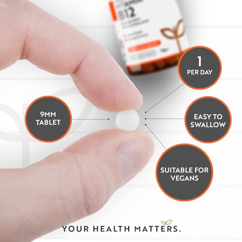 Vitamin B12 1000mcg - 365 High Strength Vegan Tablets (1 Year Supply) - Max Strength