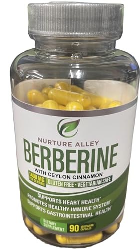 Nurture Alley Berberine Complex - Berberine HCL 1200mg Plus Organic Ceylon Cinnamon 