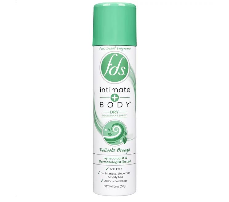 FDS Intimate + Body Dry Feminine Deodorant Spray, Delicate Breeze, 2 Oz