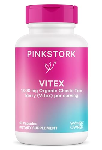 Pink Stork Vitex Supplement for Women - 1000 mg Organic Chaste Tree Berry to Support Hormone Balance