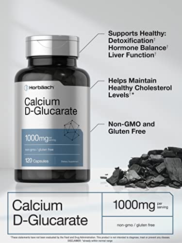 Calcium D-Glucarate 1000mg | 120 Capsules | Non-GMO, Gluten Free Supplement