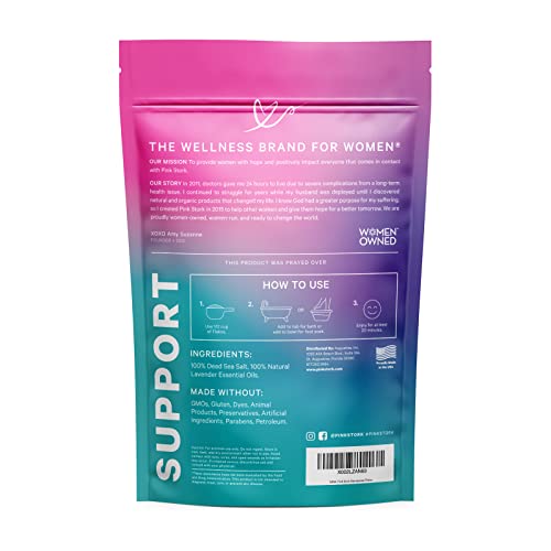 Pink Stork Menopause Flakes: Relaxing Lavender Scented Bath Salts for Women, Pure Magnesium Pink Stork