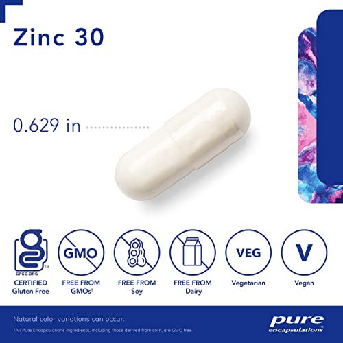 Pure Encapsulations Zinc 30 mg - Highly Absorbable - 60 Capsules