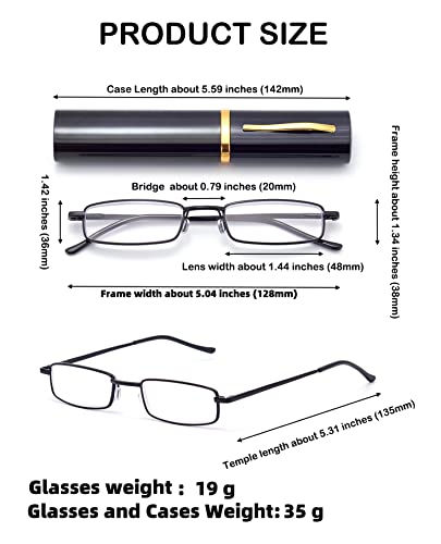 HIGHLIKE 4-Pack Slim Pocket Reading Glasses Men Women, Compact Readers Super Clear