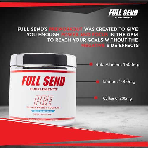 FULL SEND Pre Workout Powder with Beta Alanine, Preworkout Energy Supplement