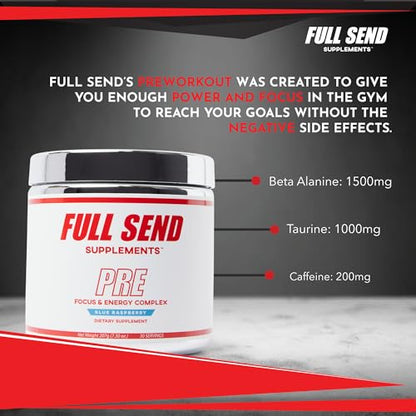 FULL SEND Pre Workout Powder with Beta Alanine, Preworkout Energy Supplement