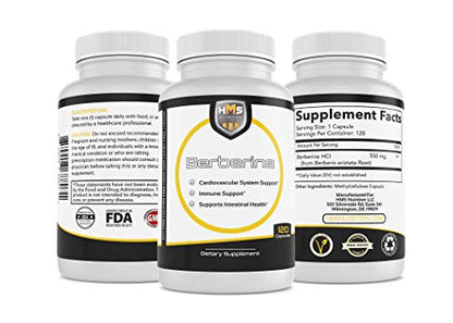 HMS Nutrition 550mg Berberine HCL from Berberis Aristata Root