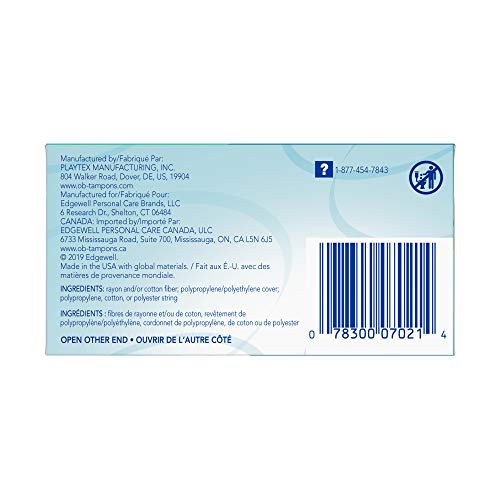 o.b. Pro-Comfort Non-Applicator Tampons, Super Absorbancy, 40 Count (Pack of 1) o.b.
