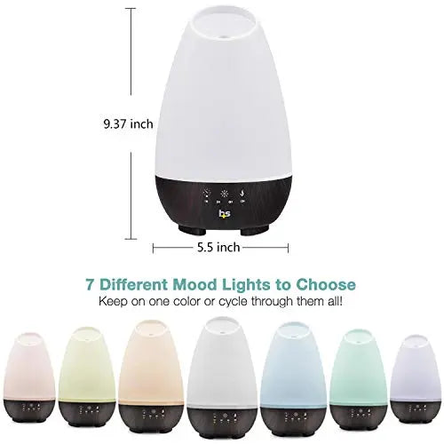 HealthSmart Essential Oil Diffuser, Cool Mist Humidifier and Aromatherapy Diffuser, FSA HSA Eligible with 500ML HealthSmart