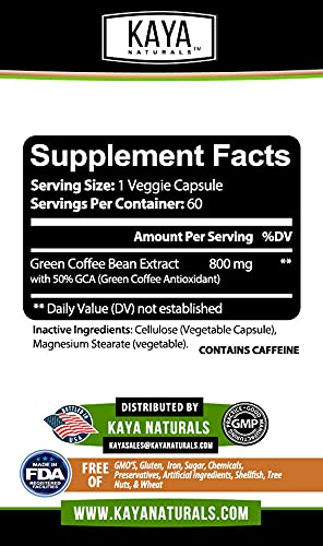 Kaya Naturals Green Coffee Bean 60ct - Weight Management Kaya Naturals