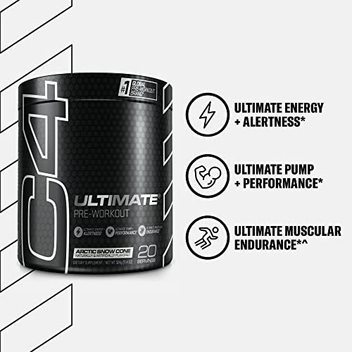 C4 Ultimate Pre Workout Powder Arctic Snow Cone - Sugar Free Preworkout Energy