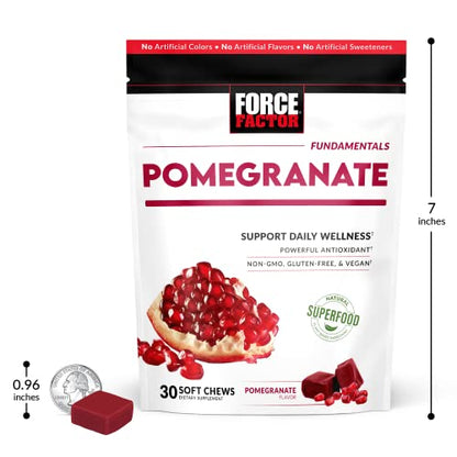 Force Factor Pomegranate Soft Chews for Healthy Aging, Heart Health, Bone Health