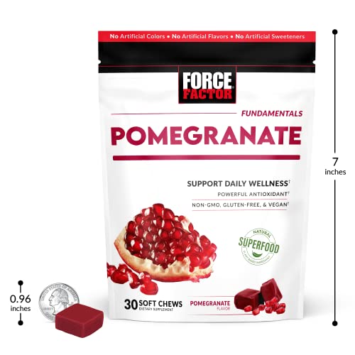 Force Factor Pomegranate Soft Chews for Healthy Aging, Heart Health, Bone Health