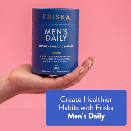 FRISKA Men’s Daily Digestive Enzyme and Probiotics Supplement, Natural Support