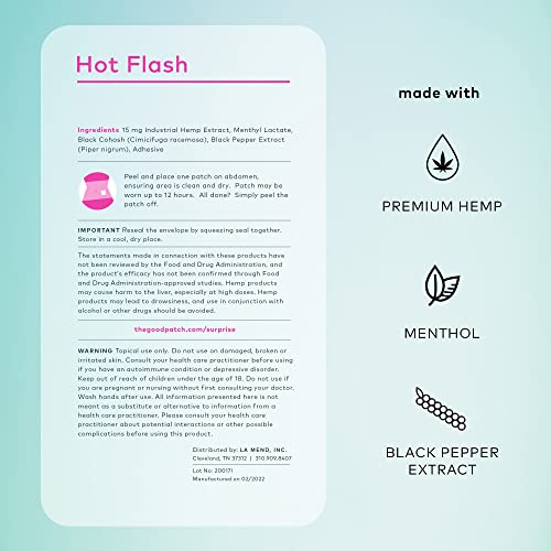 The Good Patch Plant Powered Menopause Support - Sustained Release Hot Flash Patch with Hemp Extract The Good Patch