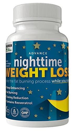 Maximum Slim Advanced Nighttime (Fat Burning) Weight Loss with African Mango, Green Tea Maximum Slim