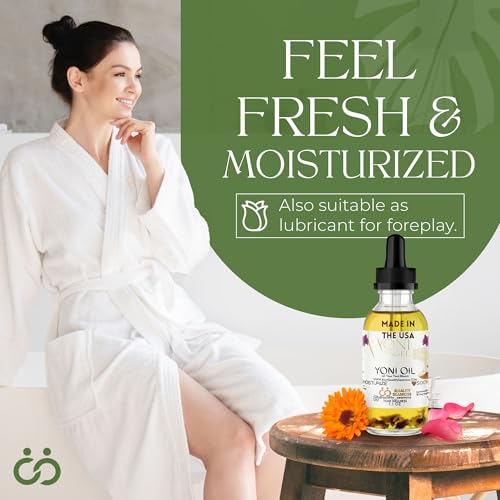 Natural Yoni Oil, Mint Fresh Feminine Care Oil, Reduces Odor, Restores pH Balance, All Natural, Herbal Yoni Quality Seamoss and Yoni Oil