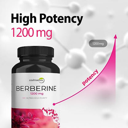 Coshisensu Berberine HCI 1200mg - Premium Berberine Supplements - 60 Capsules