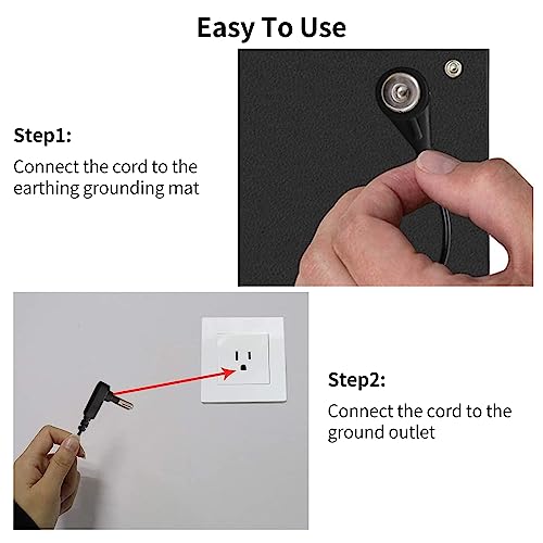 EOHELGRO Grounding Mat Kit, Grounding Mats with 15 Foot Cord, Foot Pad/Computer Mouse Mat EOHELGRO