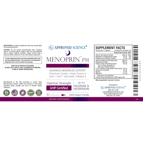 Menoprin PM - Advanced Menopause Support - Help Relieve Hot Flashes & Mood Swings - 1 Bottle Menoprin PM