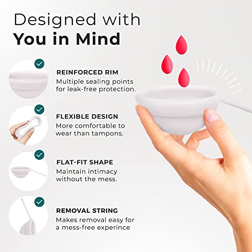 EcoBlossom Reusable Menstrual Disc with Removal String - The Most Reliable Medical Grade Silicone EcoBlossom