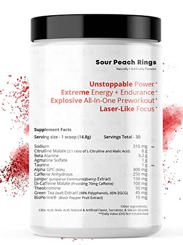F'ing Workout - Explosive Pre-Workout Supplement (Sour Peach Rings)