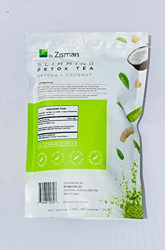 Dr. Zisman ZT Slimming - Matcha-Coconut Detox Blend, Weight Loss Tea with Antioxidant Effects