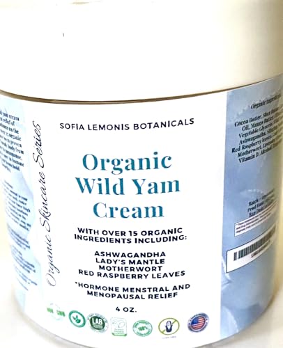 Organic Wild Yam Cream 15 Vitamins & Herbs Hormonal PCOS Menopause Period relief
