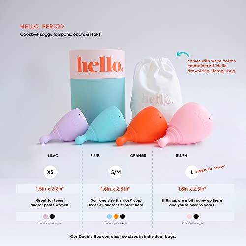 The Hello Cup Extra Small Menstrual Cup, BPA Free, Reusable, Hypoallergenic, Recyclable THE HELLO CUP