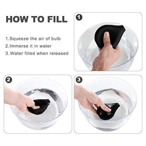 RANEU Enema Bulb Douche Enema Kit for Women & Men with 3 Nozzles (Black, 4 Piece Set) RANEU