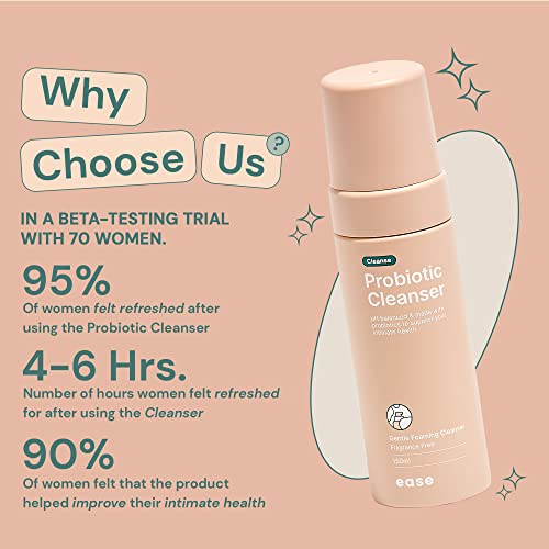 Ease - Probiotic Cleanser, Intimate Foaming Feminine Wash, Gentle Feminine Care Formula Ease