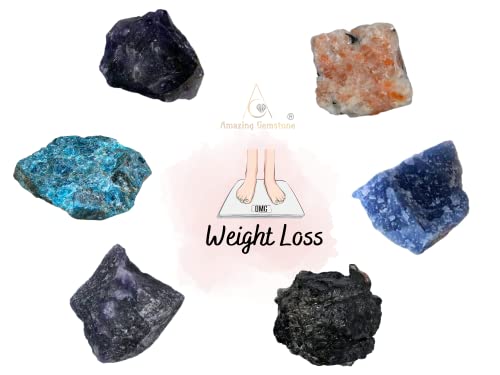 Weight Loss Crystals and Stone Sets Manifestation, Set of 6 Black Tourmaline, Amethyst