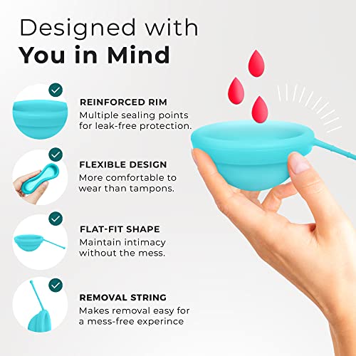 EcoBlossom Reusable Menstrual Disc with Removal String - The Most Reliable Medical Grade Silicone EcoBlossom