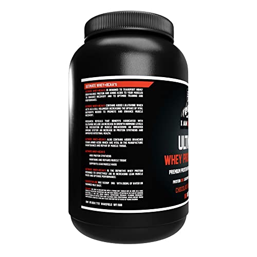 Ultimate Whey Protein + BCAA’s Powder, Premium High Protein Isolate, Enhance Lean Muscle Mass and Recovery, 1kg I AM MUSCLE