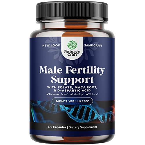 Prenatal Multivitamin Male Fertility Supplement - Mens Fertility Supplement with L-Arginine D-Aspartic Acid and Maca Root Prenatal Vitamins for Enhanced Motility Volume Potency and Fertility Support Natures Craft