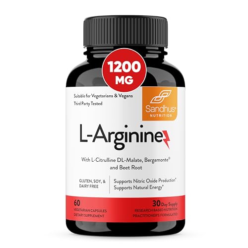 Sandhu's L-Arginine with Nitric Oxide Precursor | Made in The USA| 30 Days Supply