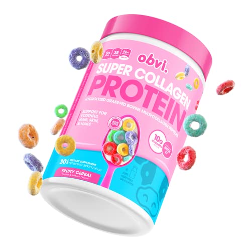 Obvi Collagen Peptides, Protein Powder, Keto, Gluten and Dairy Free, Hydrolyzed Grass