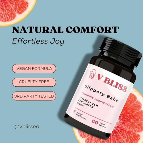 V Bliss Slippery Babe Vaginal Moisturizer Capsules | Relieves Vaginal Dryness with Slippery Elm