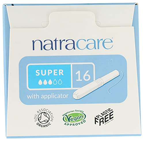 Natracare Organic Cotton Super Tampons with Cardboard Applicator, Plastic Free, Chlorine Free NATRACARE
