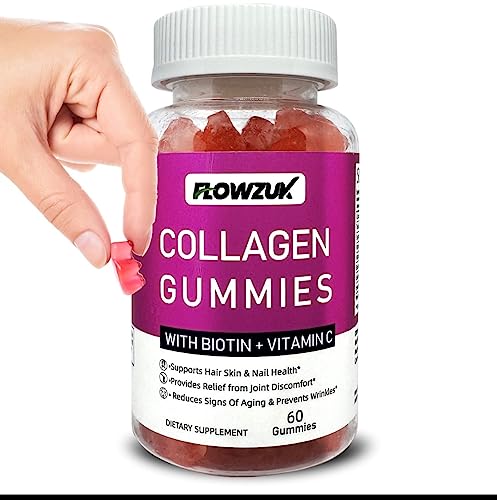 Collagen Gummies High Strength with Biotin Vitamin C & E | Flowzuk | Anti Aging, Hair Growth FLOWZUK