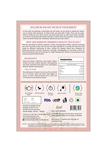 NAMHYA Periods Care Tea Plus+ with Natural Ayurvedic Herbs for Hormonal Balance and Pain Namhya