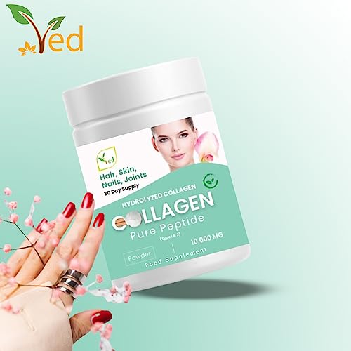 Collagen Peptides Powder Supplement, Support Joint, Bone, Skin, Muscles, Hair, Nail Growth Ved