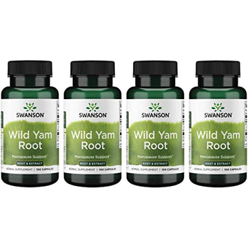 Swanson Wild Yam Root 405 Milligrams 100 Capsules (4 Pack)
